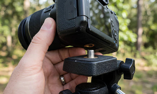 Caméra fixée sur un trépied vidéo pour un tournage stable