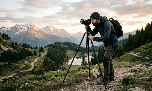 Photographe commettant une erreur courante avec son trépied mal réglé