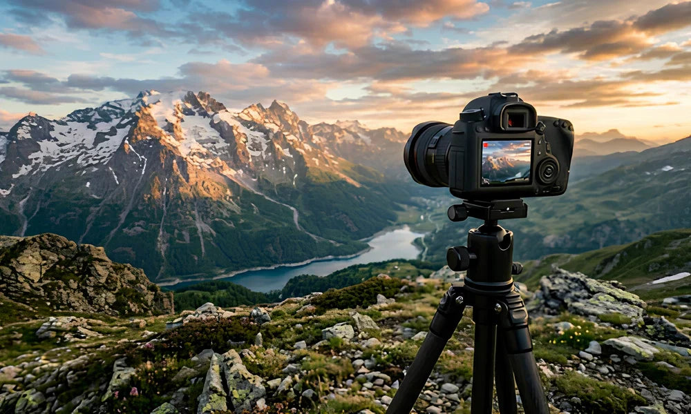 Trépied universel compatible avec différents appareils photo reflex et hybrides