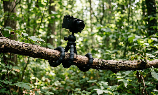 Trépied flexible Gorilla enroulé autour d'une branche en extérieur