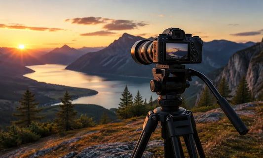 Trepied video professionnel utilise pour un tournage en interieur