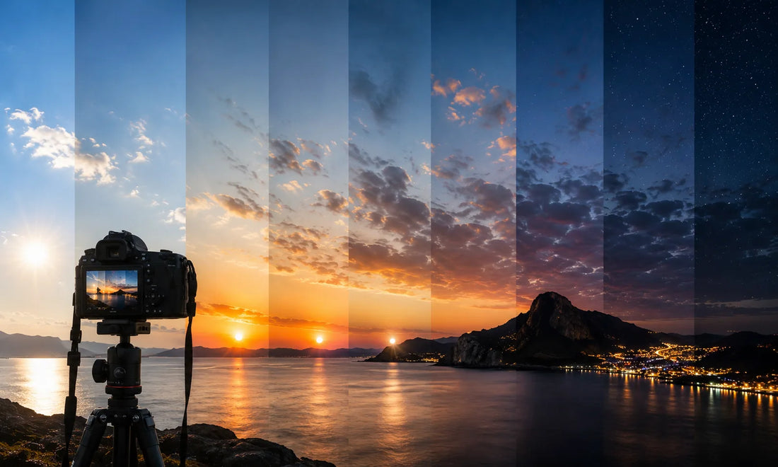Trepied photo programme pour un time-lapse capturant l evolution d un paysage