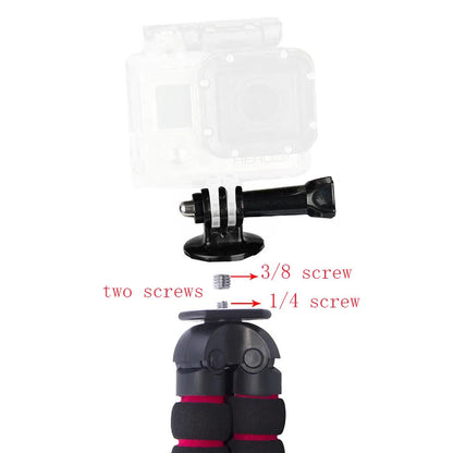 Trépied Flexible Mousse 29 CM Noir & Rouge | Reflex & Hybride | Vis 1/4 Pouce & Rotule Orientable