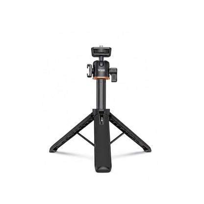 Mini trépied appareil photo extensible sur fond blanc