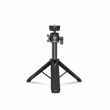 Mini trépied appareil photo extensible sur fond blanc