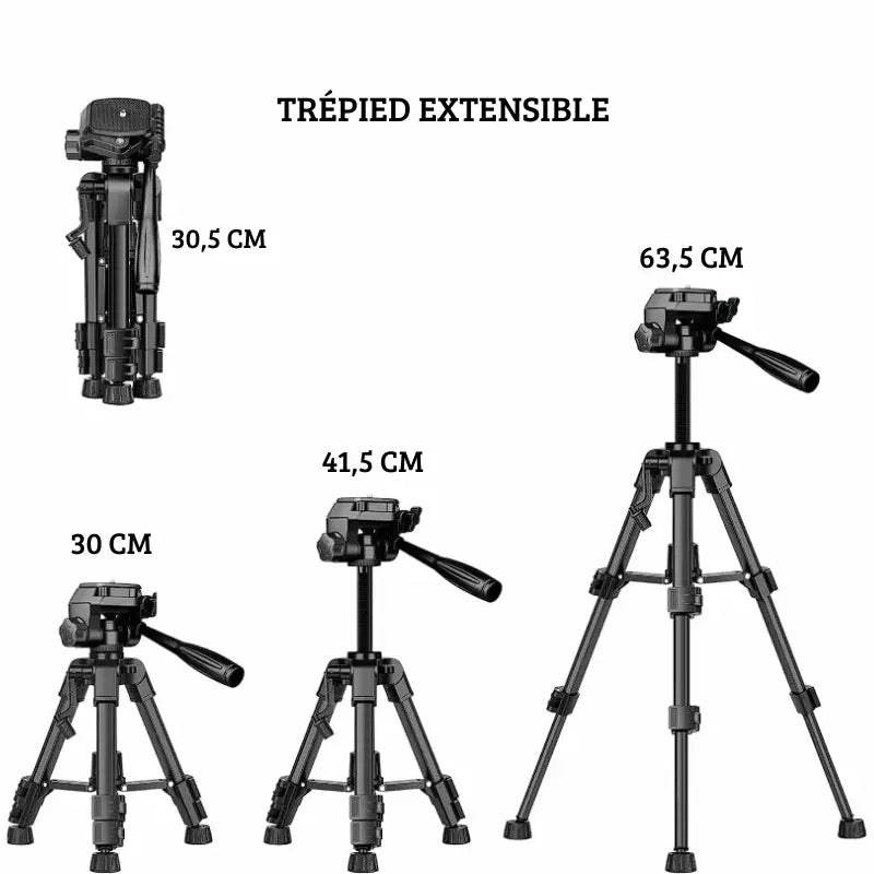 Dimensions du mini trépied appareil photo noir