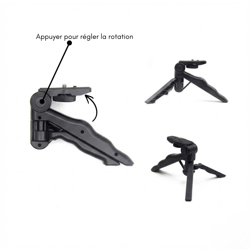 Détail du mini trépied téléphone 