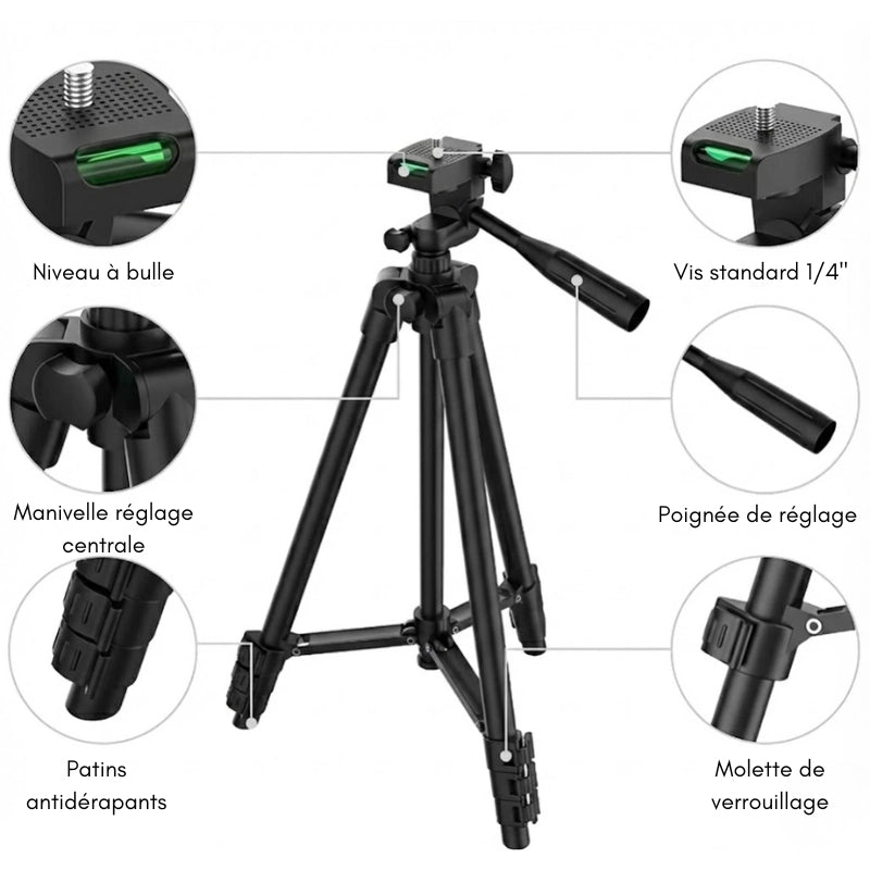 Informations sur le trépied aluminium noir