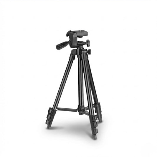 Trépied aluminium noir sur fond blanc 