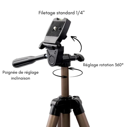 Informations sur le trépied appareil photo 126 CM bronze