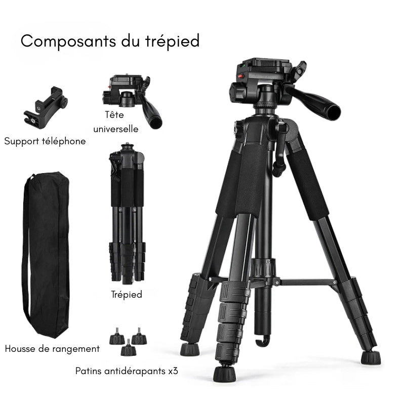 Produits inclus avec le trépied appareil photo 188 CM grips en mousse