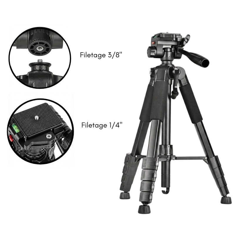 Filetages du trépied appareil photo 188 CM grips en mousse