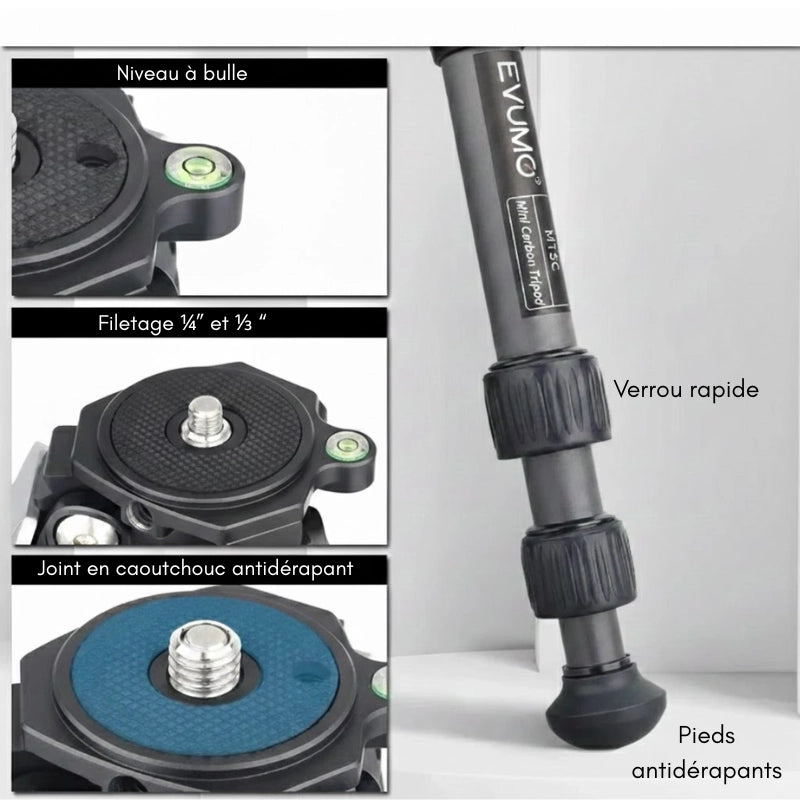 Informations du trépied carbone 44 CM