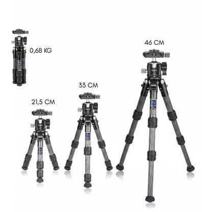 Dimensions du trépied carbone 46 CM