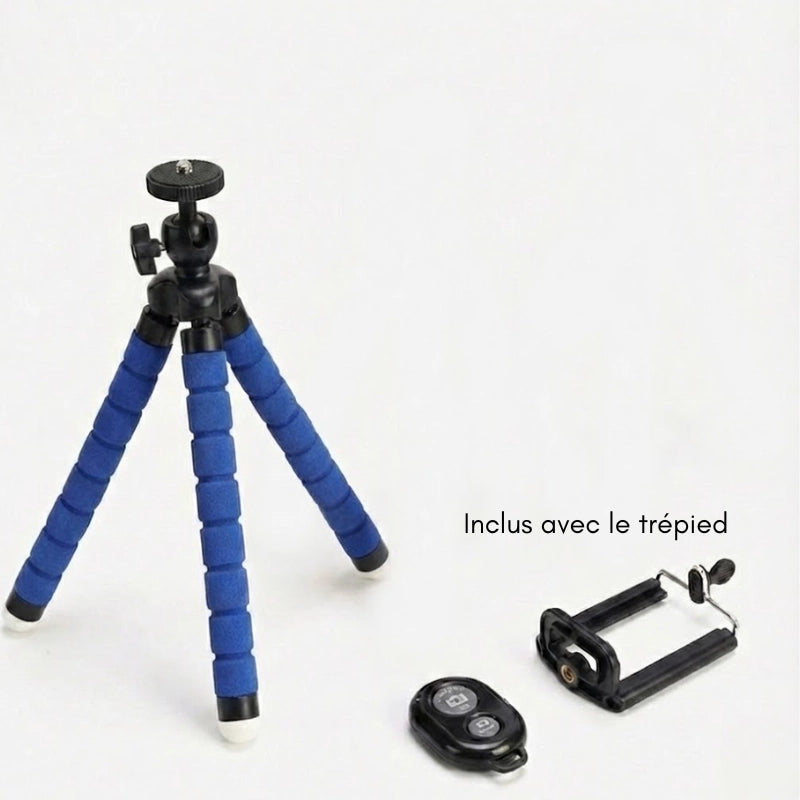 Information sur le trépied flexible Bluetooth bleu