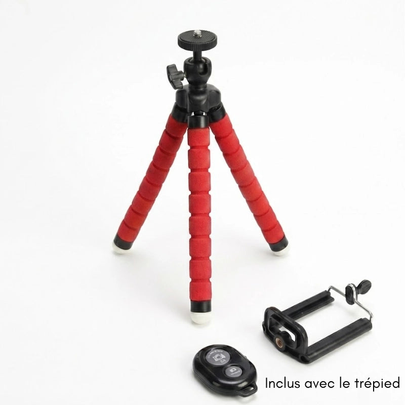 Information sur le trépied flexible  Bluetooth rouge