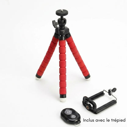 Information sur le trépied flexible  Bluetooth rouge