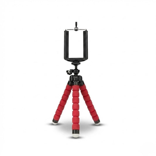 Trépied flexible Bluetooth rouge sur fond blanc