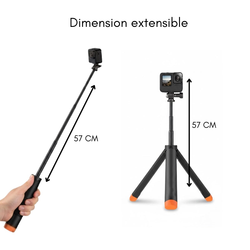 Dimensions du trépied GoPro extensible