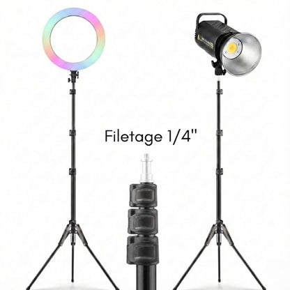 Lumières clipsées sur le trépied motifs gris avec information de compatibilité