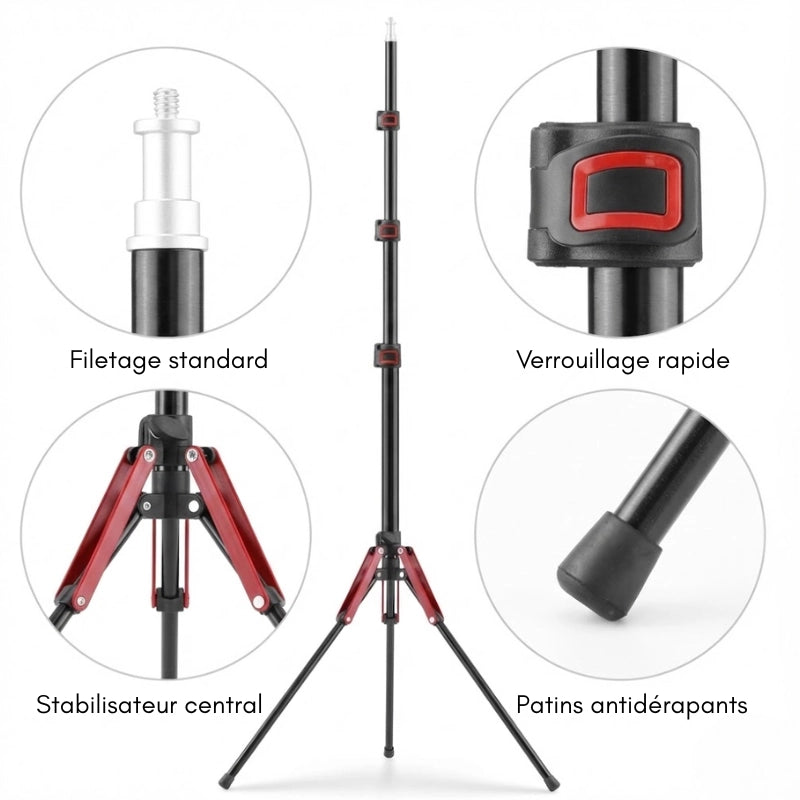 Informations sur trépied lumière motifs rouges