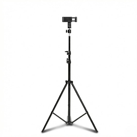 Trépied téléphone 160 CM noir sur fond blanc
