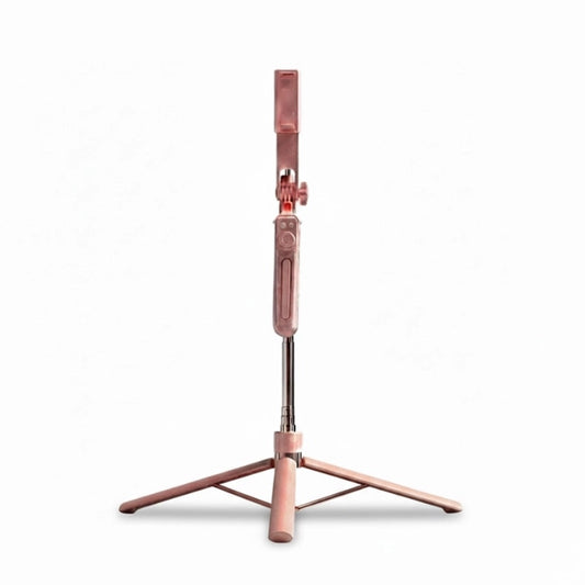 Trépied téléphone 170 CM rose sur fond blanc