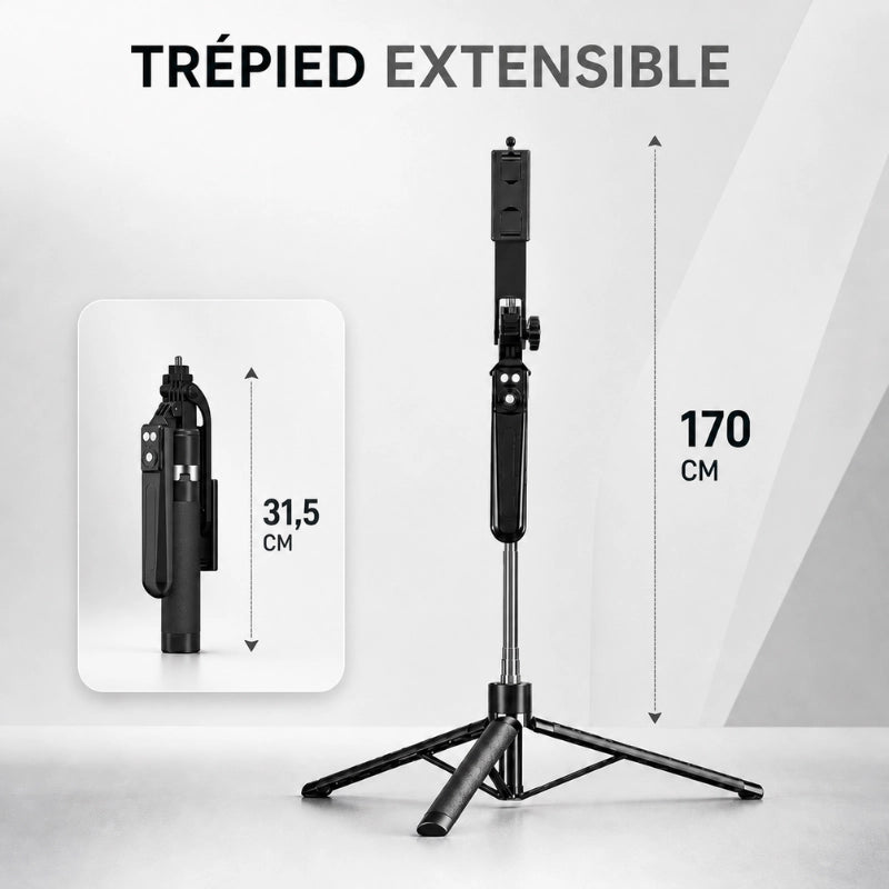Trépied téléphone 170 CM - Noir