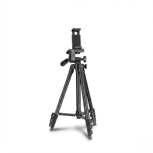 Trépied téléphone noir sur fond blanc