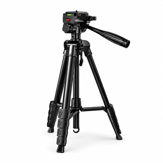 Trépied Appareil Photo 185 CM Noir Aluminium | Reflex, Hybride & Smartphone | Vis 1/4" & Sac de Rangement inclus