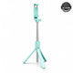 Mini Trépied Téléphone 70 CM Turquoise | iPhone & Android | Perche Selfie & Télécommande Bluetooth