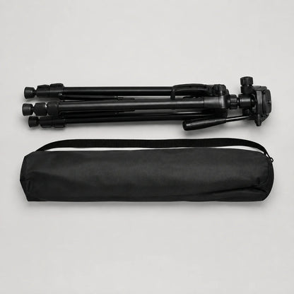 Trépied Appareil Photo 140 CM Noir Aluminium | Reflex, Hybride & Smartphone | Vis 1/4", Charge 3 KG & Sac inclus