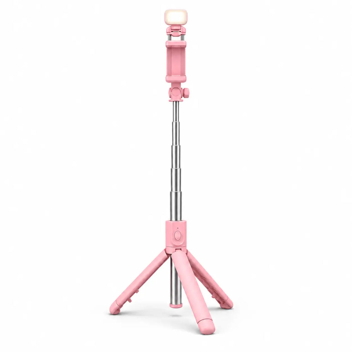 Trépied Téléphone 95 CM Rose | iPhone & Android | Lampe Intégrée & Télécommande Bluetooth