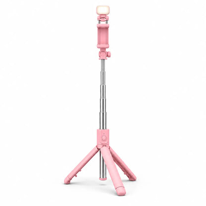 Trépied Téléphone 95 CM Rose | iPhone & Android | Lampe Intégrée & Télécommande Bluetooth