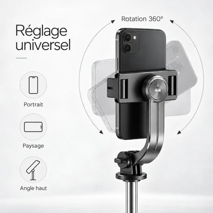 Trépied Téléphone 172 CM Noir | iPhone & Android | Rotation 360° & Grande Extension