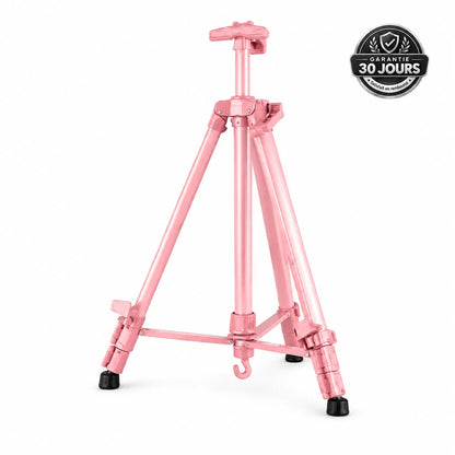 Trépied Tableau 155 CM Rose Aluminium | Réglable & Stable | Sac de Transport inclus