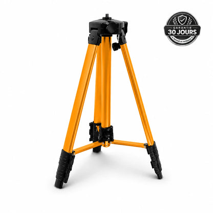 Trépied Laser 120 CM Jaune Aluminium | Niveau Laser & Croix | Sac de Rangement inclus