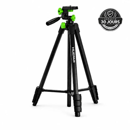 Trépied Laser 152 CM Noir Aluminium | Niveau Laser & Croix | Tête Orientable & Sac inclus