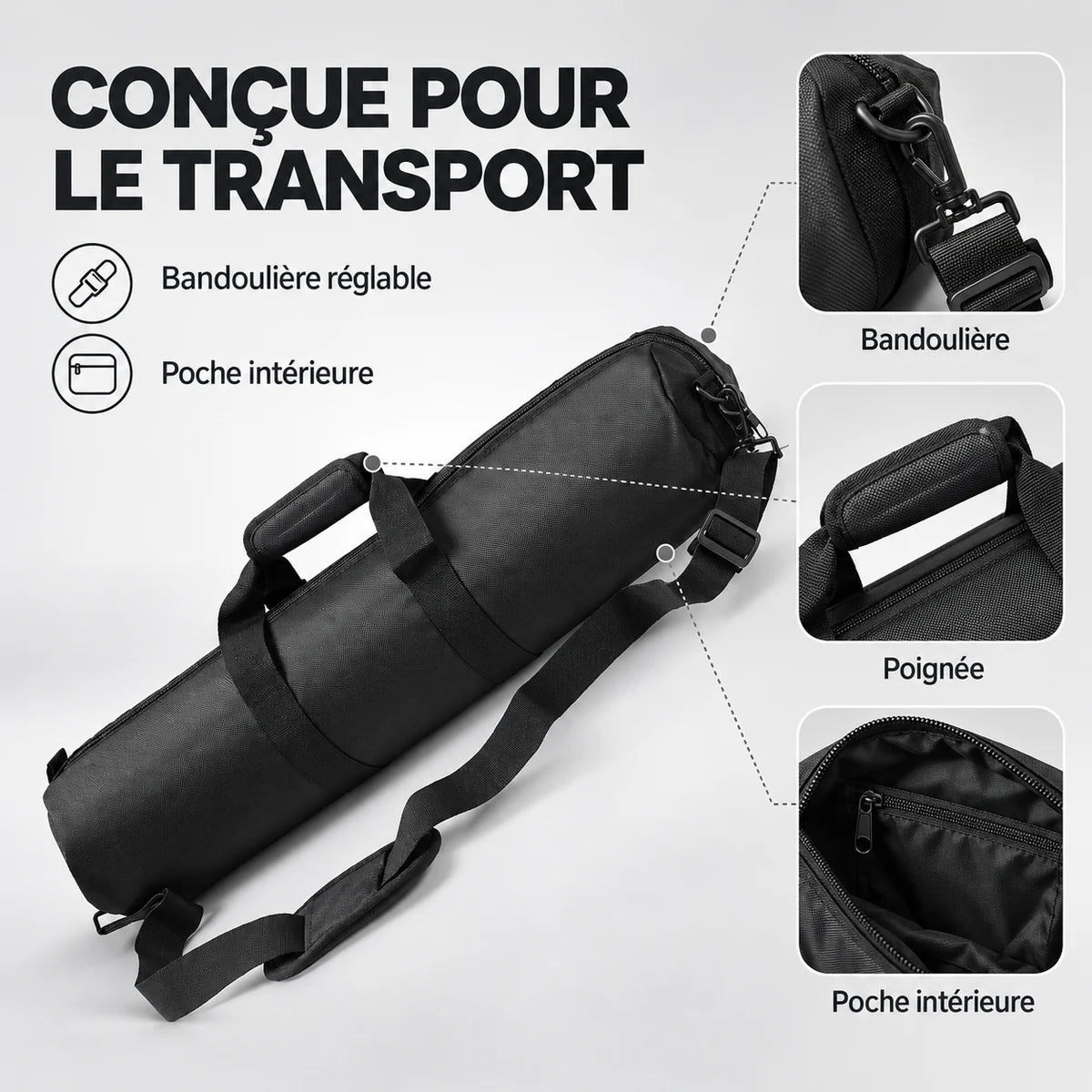 Housse trépied imperméable nylon – détails