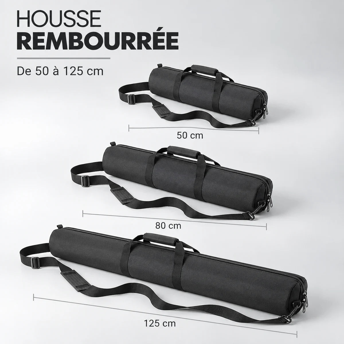 Housse trépied matelassée 50 à 125 cm – tailles disponibles