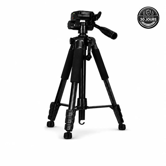 Trépied Appareil Photo 150 CM Aluminium | Reflex, Hybride & Smartphone | Vis 1/4", Grips Mousse & Sac inclus