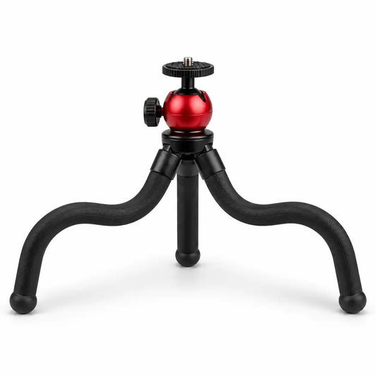 Trépied Flexible Poulpe Noir | iPhone & Android | Pieds Enroulables & Support Téléphone inclus