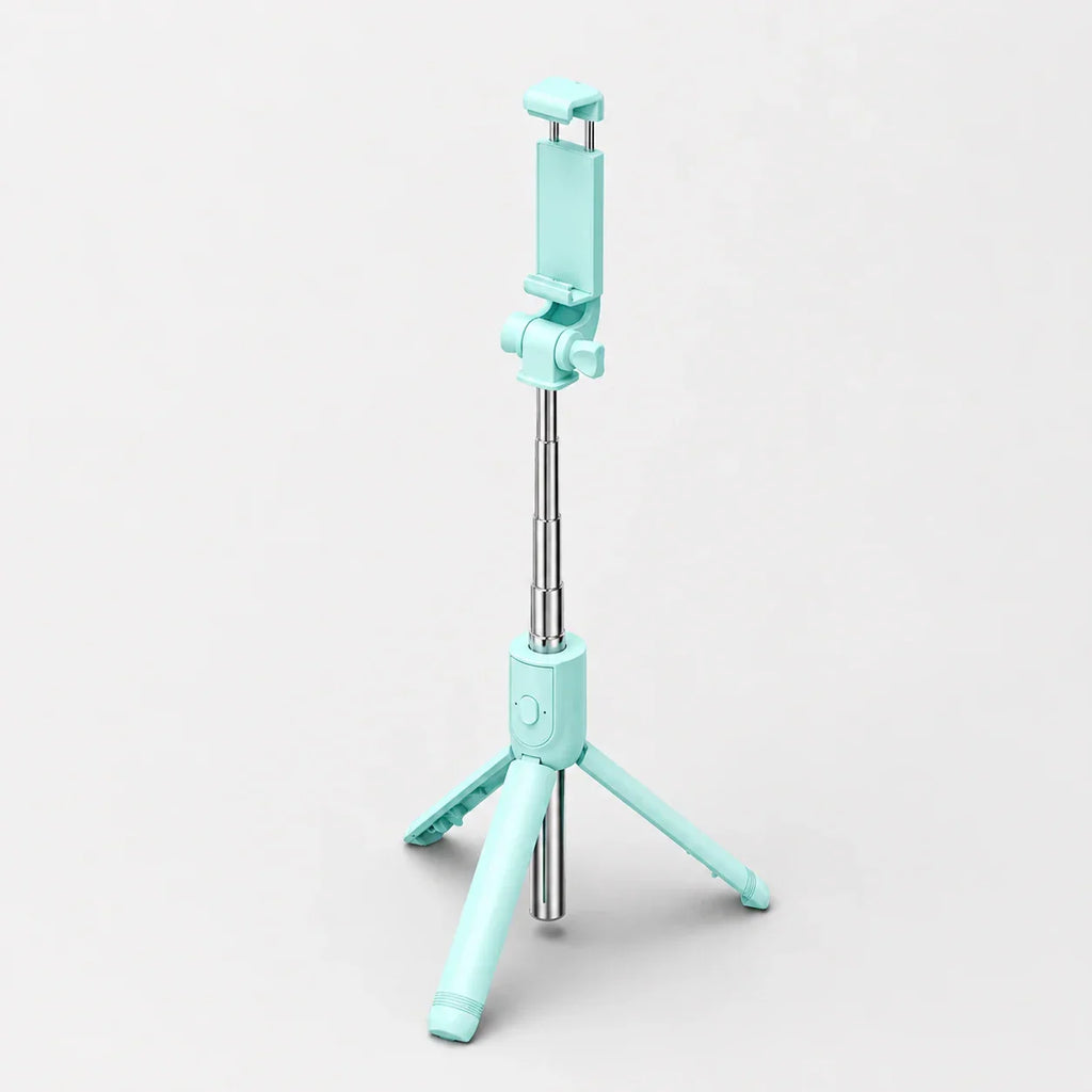 Mini perche selfie trépied 70 cm turquoise, accessoires inclus