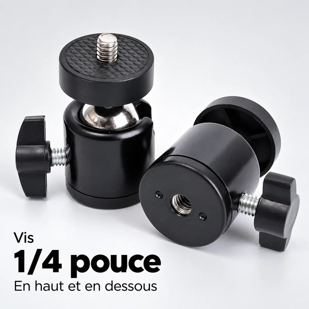 Mini rotule trépied 1/4 – vis 1/4 pouce