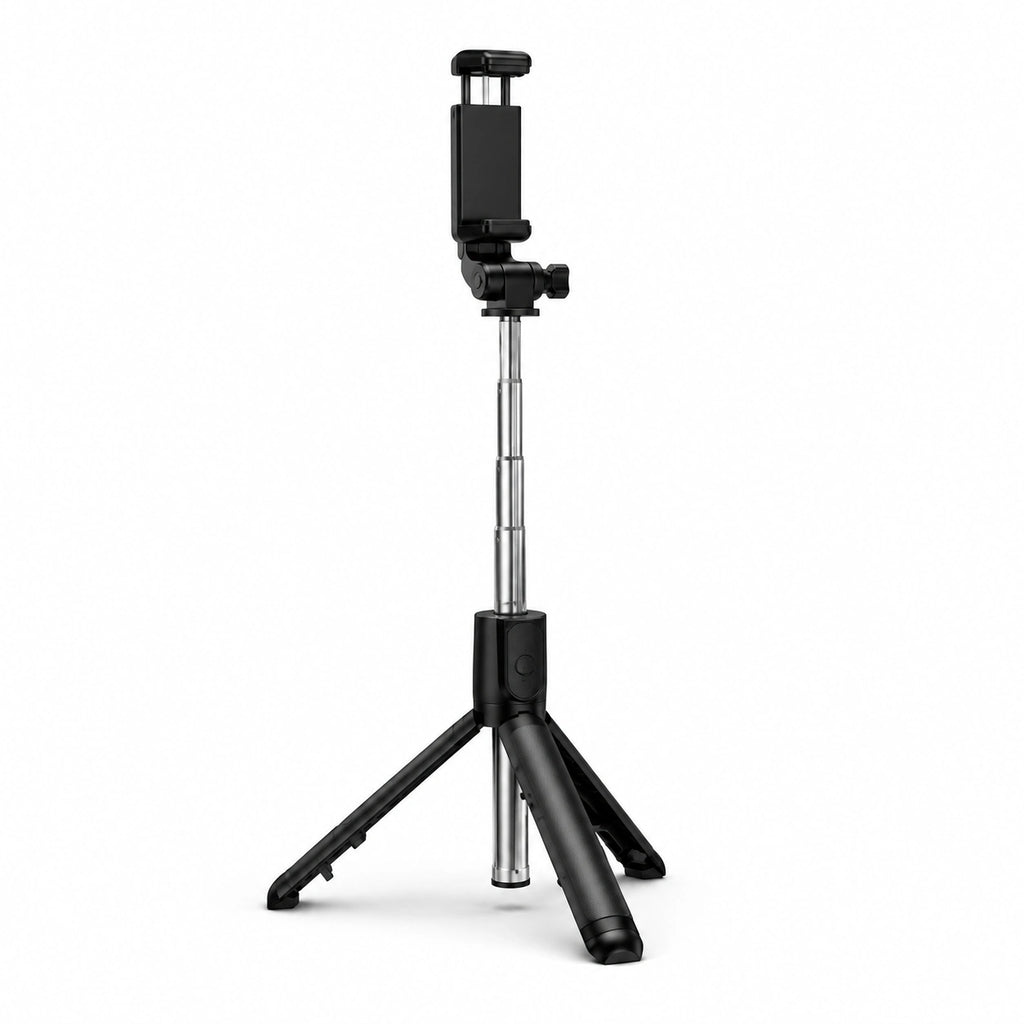Mini Trépied Téléphone 70 CM Noir - vue principale du trépied pour téléphone, iPhone & Android, Perche Selfie & Télécommande Bluetooth