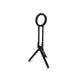 Mini trépied téléphone noir magnétique 21 cm avec anneau magnétique circulaire noir sur fond blanc
