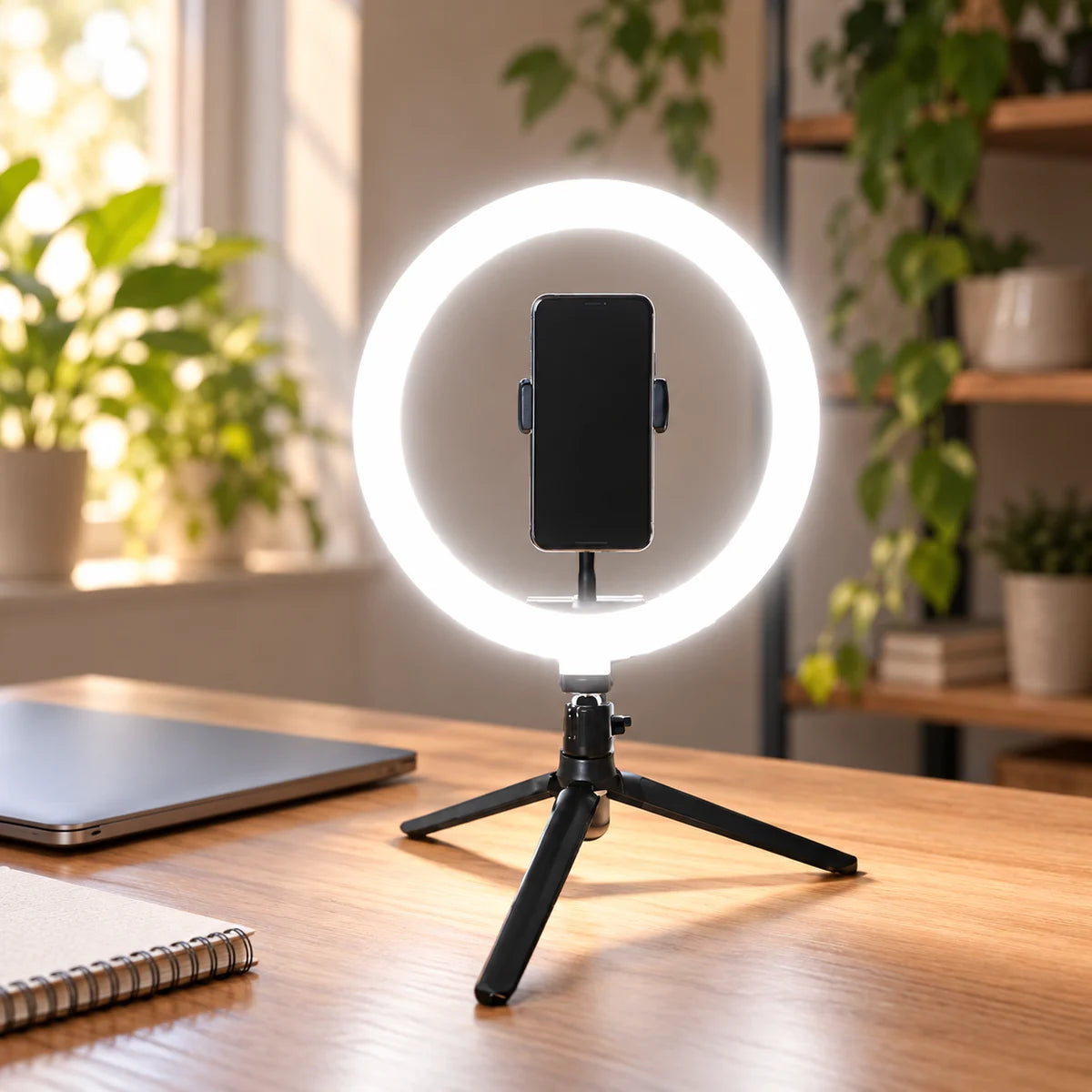Ring light 26 cm de bureau – mise en situation