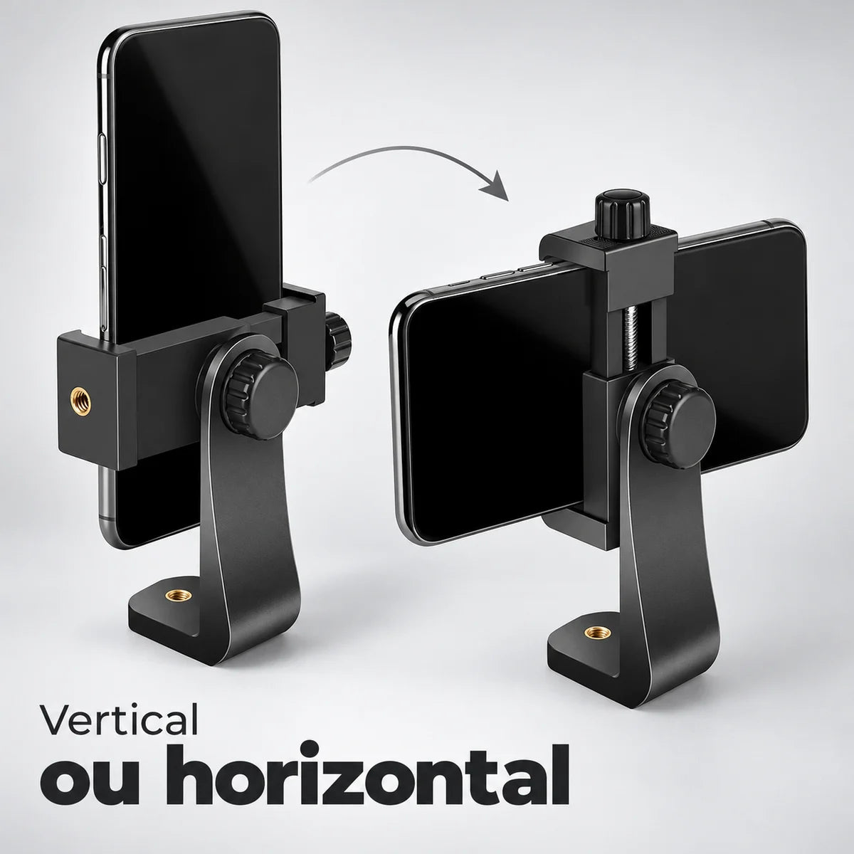 Support téléphone trépied avec griffe flash – vertical ou horizontal