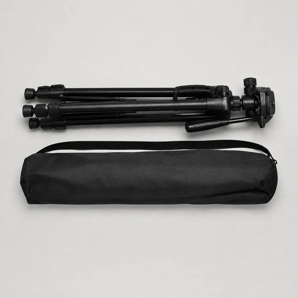 Trépied Appareil Photo 140 CM Noir Aluminium - mise en situation du trépied pour appareil photo, Reflex, Hybride & Smartphone, Vis 1/4", Charge 3 KG & Sac inclus
