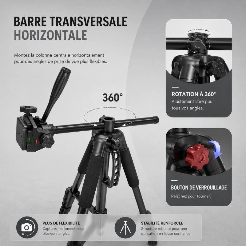 Trepied appareil photo 160 CM - Convertible Monopode